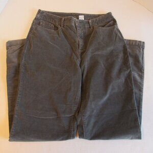 Croft & Barrow Gray High Rise Comfort Stretch Corduroy Straight Leg Pants Size 8